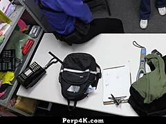 Troublemaker teen Veronica Church gets caught shoplifting and rides the mall officer's cock in doggystyle punishment