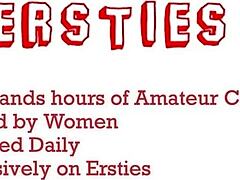 Ersties cute blonde Anna with glasses fingers her wet pussy to squirting orgasm using dildo