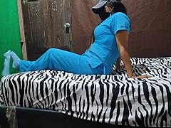 sexy madrastra lingers in bed with her hot vagina scent waiting for nurse work shift