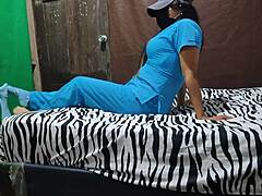 sexy madrastra lingers in bed with her hot vagina scent waiting for nurse work shift