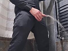 Neighbor's muscular italian bodybuilder flashes and pisses outdoors in public. Watch his BIG COCK compilation of golden showers at home too, spitting DIRTY TALK while sniffing panties in the garden