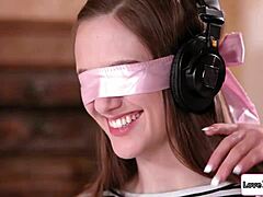 stepsisters blindfold their gfs and swap for teen lesbian group sex with pussy licking ass eating and tribbing in masked 4some