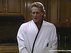 Lucky gets ambitious with double penetration in vintage threesome anal fucking