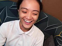 Skinny Pale Pinay Teen 18+ Rides Monster Cock Hard In Trikepatrol Action!