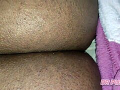 Ebony Pornstar Shows Shaved Pussy And Big Ass In Interracial Creampie Scene With Wet Cumshot