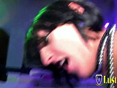 this swinger club teen joins a wild ffm threesome with anal action and riding