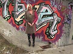 she spotted a hot milf walking the street, then brought her home for intense fucking