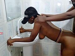 Hot ebony beauty with tight black pussy and petite ass in homemade amateur panties scene