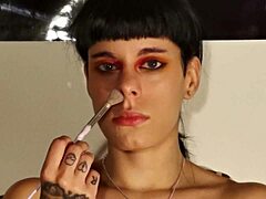 Overcome with Excitement Watching Hungarian Goth Teen Produce Huge Snot in Sneezing Fetish HD