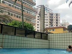 what if he kept rubbing his hard cock on me while flashing in the pool like an exhibitionist