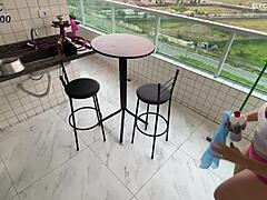 Security Camera Shows Hot Maid in Provocative Clothes for Boss