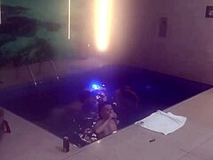 threesome with friends in the motel pool part 2