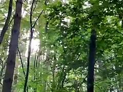 milf gave her big ass in the woods for hot sex with tits blowjob and facial