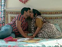 Sexy Indian bride cheats with boyfriend in shaved pussy fucking and licking session