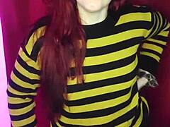 Your stepsister gets turned on by your nudes and comes for you with her ass plug in roleplay argentina p1