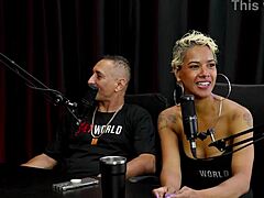 Whoa, this naughty one does a sensual striptease after sharing she did dp with a thick toy! She's hunting for a dwarf and someone to suck, sit or pass - natt paradise on sheer red!