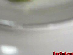 Hey, those teen sluts are fucking and sucking their stepbro in a wild 3some amateur session.