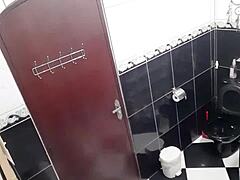 a lesbian reluctantly agreed to suck and fuck for cash inside the coffee shop bathroom, turning the quick deal into steamy action