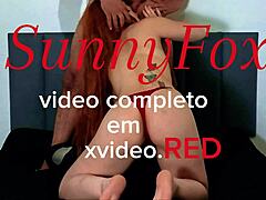 Sunnyfox starts by sucking eagerly before riding the thick cock in her curvy lingerie tease