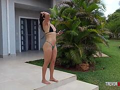 Bikini Tease By Pool Hints At Wild Doggystyle Session Ending In Cumshot