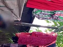 Suggestive Village Girl Bathing in Rural Country Ranch Setting