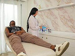 Interracial - I help my patient ease his testicular pain by sucking his massive black cock and riding it hard 😏