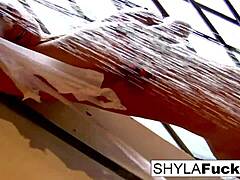hey, check out this rare solo where shyla stylez gets all steamy with her big tits