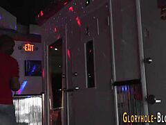 teenager eagerly sucks on a massive black cock at the gloryhole for facial cumshot