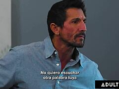 pervy stepdad catches and spanks the spanish teen in rough reality scene