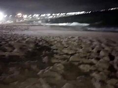 Exhibiting My Big Natural Tits And Big Pussy Lips On The Beach With Tasty Pee