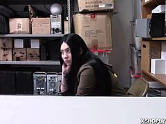 Hey that hot thief chick just got railed doggystyle in the shop using her tight pussy