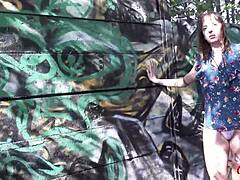 joana's suggestive anal casting caught outdoors