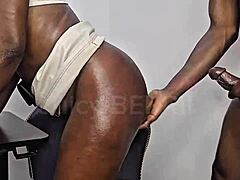 Crushing on Muscular Ebony Boss Leads to Steamy Office Fuck