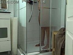 Why are you spying on me in the shower, stepson? Jerking off to your stepmom's naked body like that?