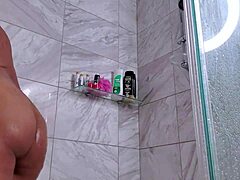 maxine x squirts wet in shower shaving her juicy asian milf pussy