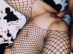 Mature Milf Bent Over for Doggystyle Anal in Stockings Climax