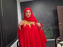 Sasha Pearl bent over doggystyle for huge creampie breeding in tight pussy