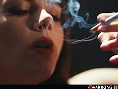 Isn't Valentina Nappi the sexiest Italian with red lipstick, smoking before her dirty blowjob and handjob?