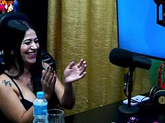 Young Brazilian Luuh Barbosa strips down during intriguing podcast interview with Ruan