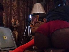 Big booty brown skin girl's effortless dirty talk dick suck explodes cum load