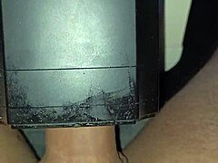 hey watch this stranger blast a huge cumshot from her lovense solace toy