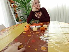 little step sis breezy bri shows she's thankful with wet pussy teasing and deepthroat