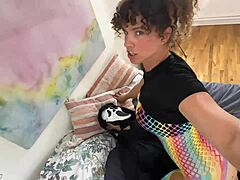 Hey intruder, caught jerking off to my big tits? Now fuck me doggystyle!