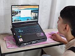 Katty Blake Surprises Technician Watching Videos Tasting His Huge Cock in Missionary Cowgirl Ride