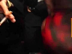 Sexy Big Ass Brunette Bombshell Dances Wild at Night Club