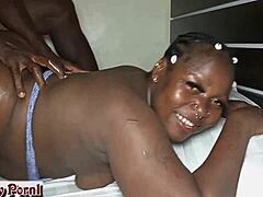 i had this stomach ache and ebony doc fixed it slamming bbc in my fat pussy