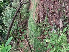 sexy chubby santhali bhabhi's hairy pussy pounded outdoors at wild party