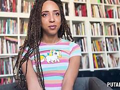 Luna Blackx milks Torbe's cum after horny interview