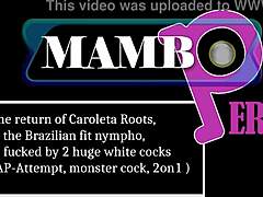 Brazilian nympho Caroleta rooted by two monster white cocks in wild DP!