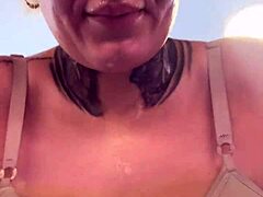 Gym Influencer Trains Bra-Less, Wet Tits Drip Down Legs!